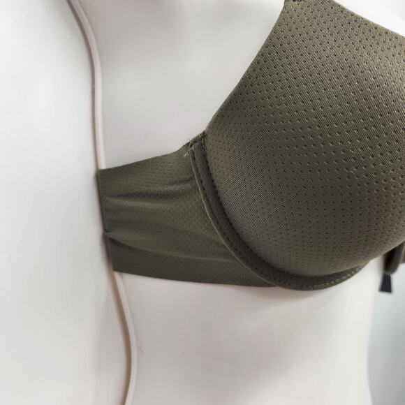 NWT Danskin Olive Green Padded Push Up Underwire Demi Cup Bra Women's 34B - Picture 8 of 11
